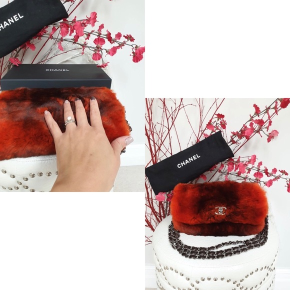 💯 Chanel Classic Bag No Flap Orange Rabbit - Picture 7 of 8